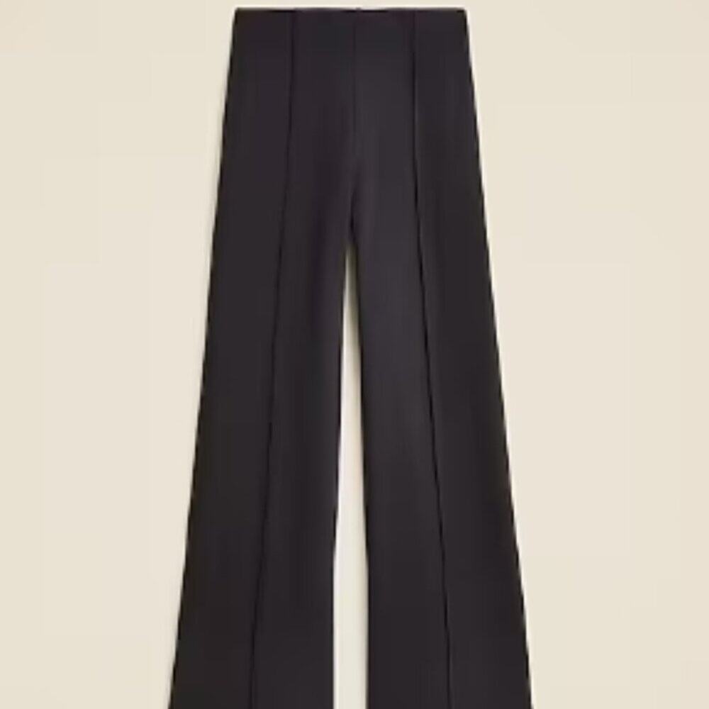 J. Crew Wide Leg Pant in Stretch Ponte XS BLACK